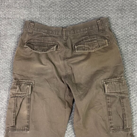 Vintage Old Navy Loose Cargo Pants Men's 31 x 30 Fits 32 x 29 Brown Baggy - Picture 7 of 12